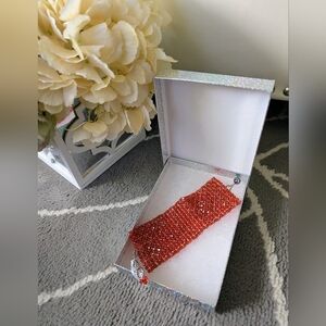 Vintage, Swarovski Crystal Bracelet in Blood Orange from Neiman Marcus